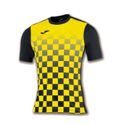 divisa Joma flag colore gialla nera kit calcio sportivo t-shirt manica corta collo tondo