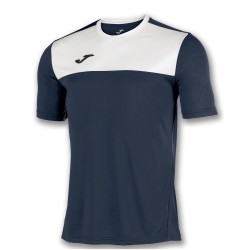 Divisa Joma Winner blu bianca kit calcio sportivo t-shirt manica corta collo rotondo