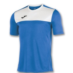 Divisa Joma Winner azzurra royal bianca kit calcio sportivo t-shirt manica corta collo rotondo