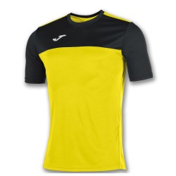 Divisa Joma Winner gialla nera kit calcio sportivo t-shirt manica corta collo rotondo