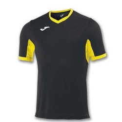 Divisa Joma Champion IV nera gialla kit calcio sportivo t-shirt manica corta collo a V